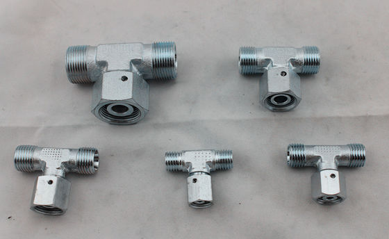 Metryczny typ zgryzu gwintu Hydrauliczny adapter do rur Złączki trójnikowe z nakrętką obrotową Seria L